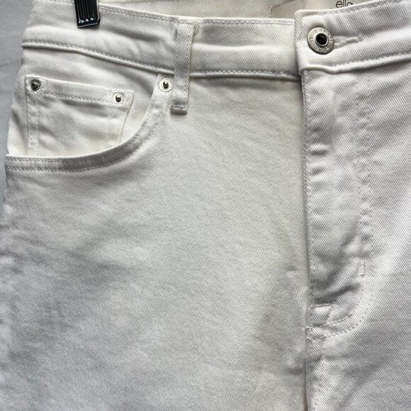 Anthropologie Ella Moss High Waist Straight Ankle Crop Jeans White Size 8/29 - Picture 11 of 12